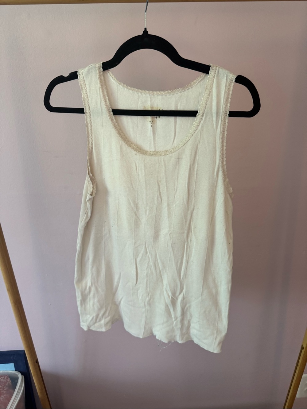 Vermont Country Store Women’s Cream Thermal Scoop Neck Tank and Leggings Set